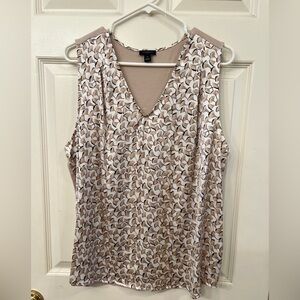 Ann Taylor Beige and Brown Patterned Blouse